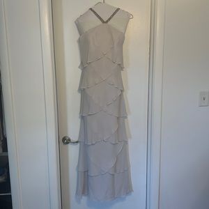 Daymor Couture Silk Beaded Neckline Dress